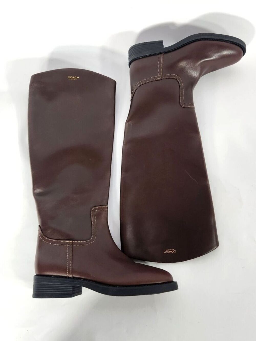 Coach Park Tall Leather Riding Boots Brown Knee-High Size 6B
